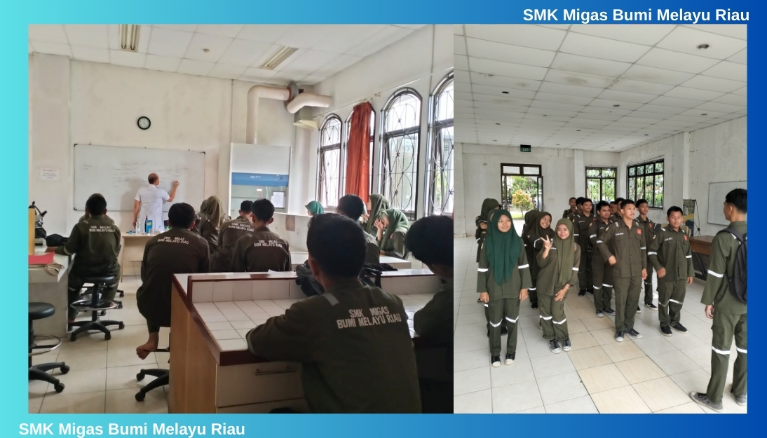 Siswa SMK Migas Bumi Melayu Riau Belajar Praktis di Laboratorium Pemta